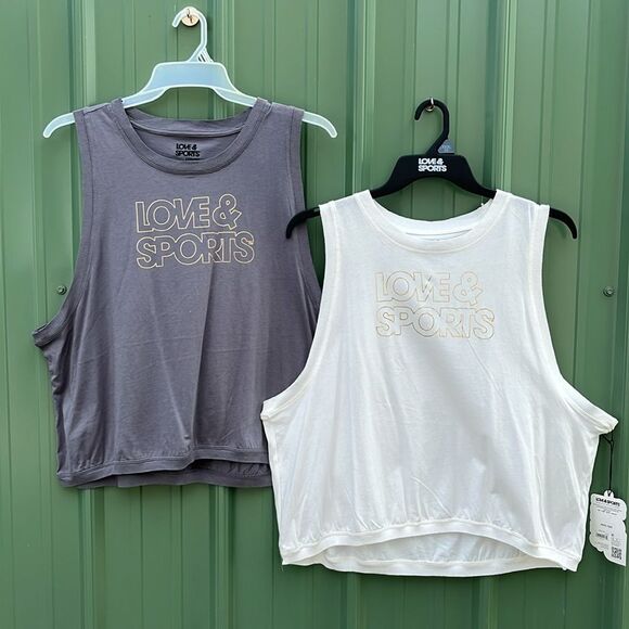 Women’s Plus Logo Muscle Tank Top Shirt Active Workout 2-Pack Size XXXL (22) - Picture 1 of 13